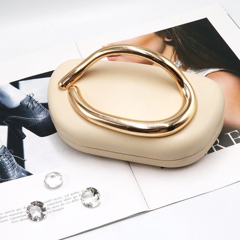 CUXVA Acrylic Clutch Purse for Women Classic Round Acrylic Evening Handbag Vintage Metal Handlebars Bag for Wedding Party Prom - Image 5